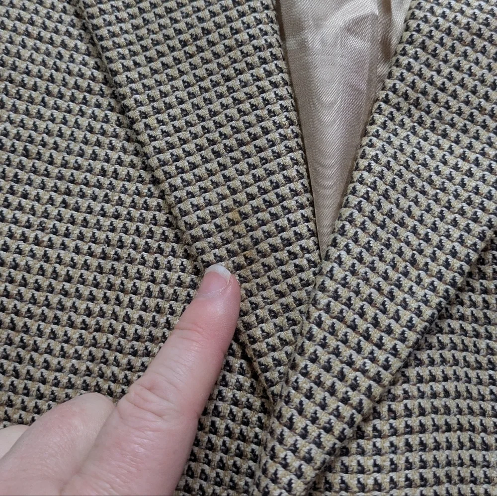 Vintage Lanvin Tan Brown Woven Professional Blazer Jacket
